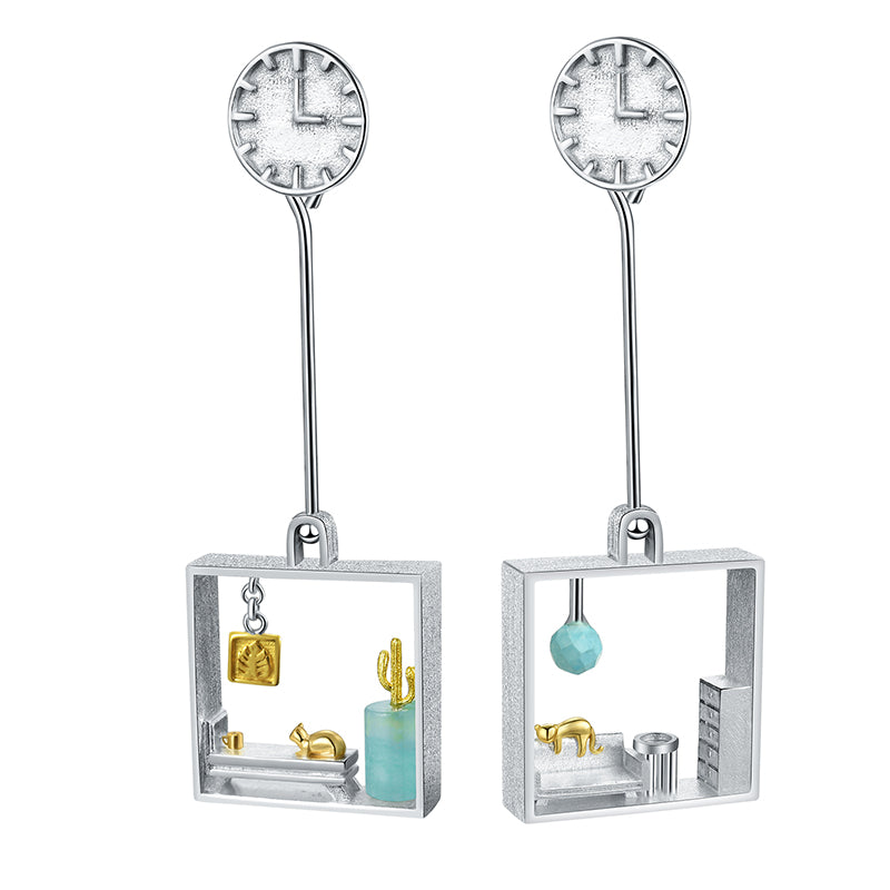 Lazy Cat at Home Drop Earrings