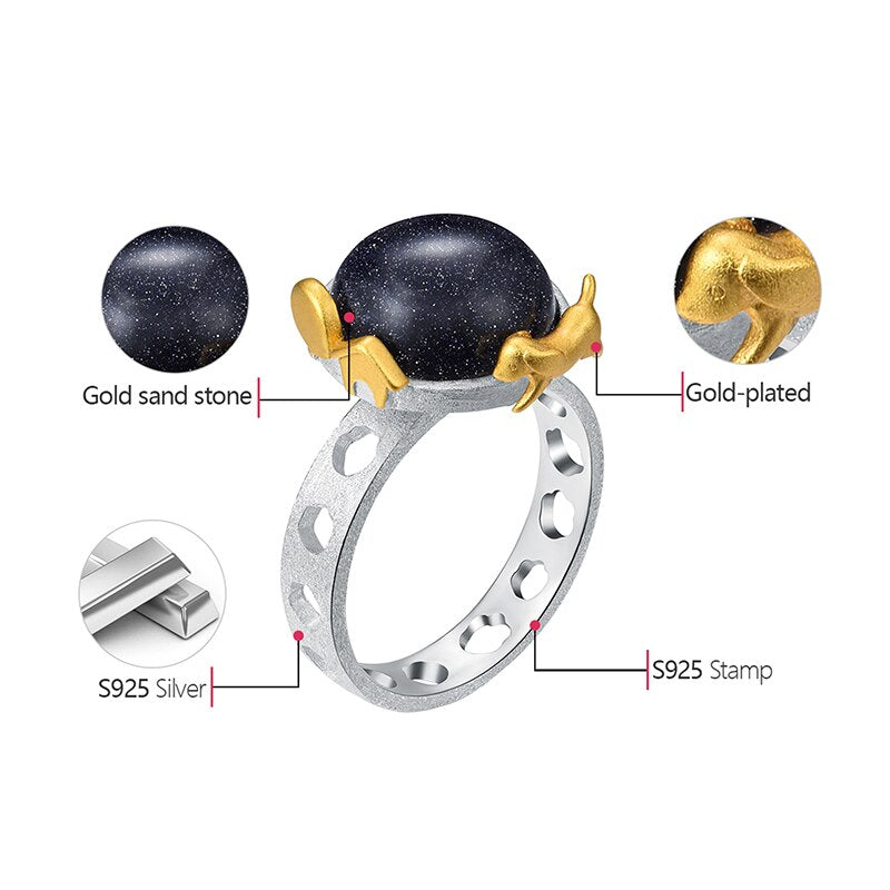 Dog Escape From the Earth Rotatable Ring
