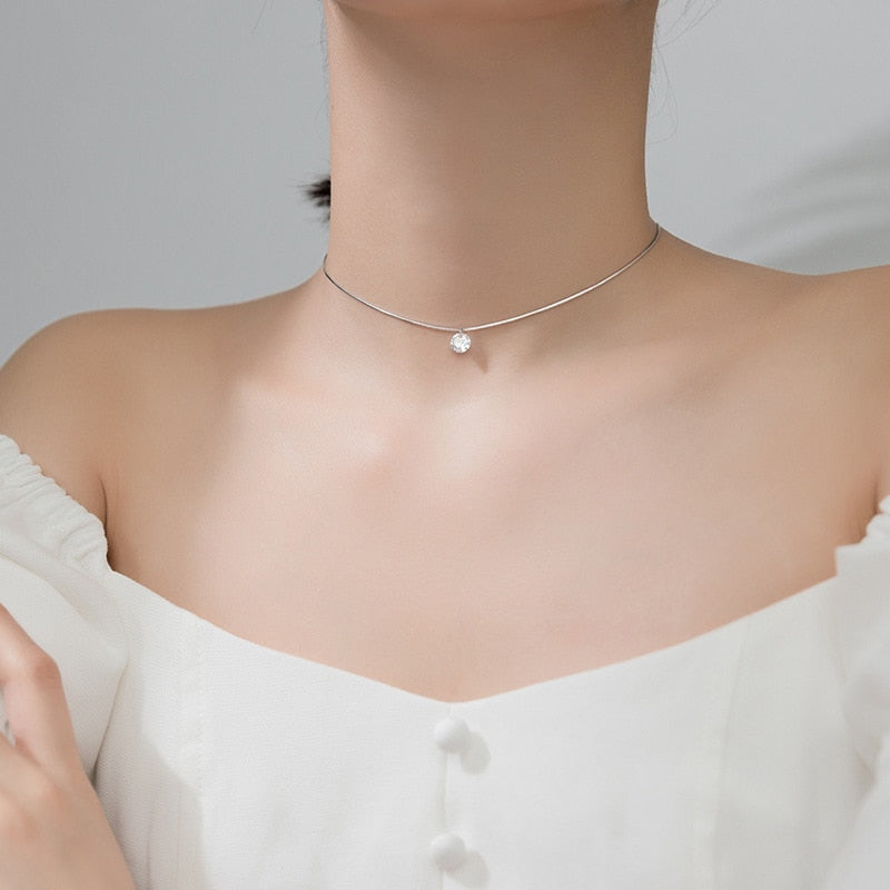 Cubic Zirconia Solitaire Pendant