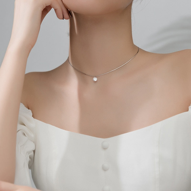 Cubic Zirconia Solitaire Pendant