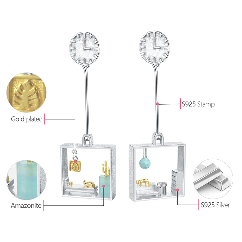 Lazy Cat at Home Drop Earrings