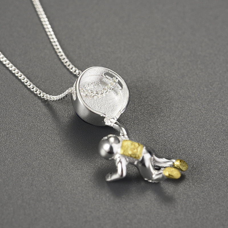 Silver Astronaut Necklace