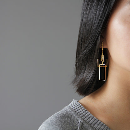 "In Your Element" Geometric Drop Earrings Item type: Silver Drop/Dangle Earrings Metals Type: 925 Sterling Silver / 18K Gold plated Item Weight: about 4.20g